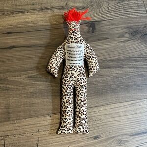 Dammit Doll Stress Relief Plush Leopard Print Red Hair Gag Gift 14 Inch Rag Doll